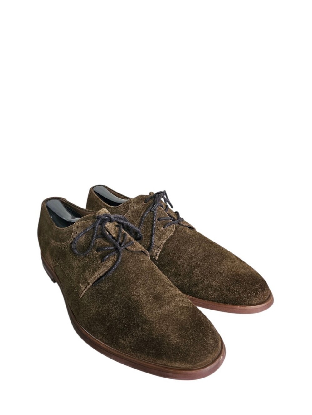 Aston Grey Gwaocia Men's Brown Suede Leather Derby Oxford Dress Shoes US Size 10